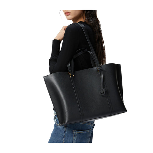 Pinko Borsa a spalla Borsa Donna shopper Carrie Big Nero oro - Francavilla Moda